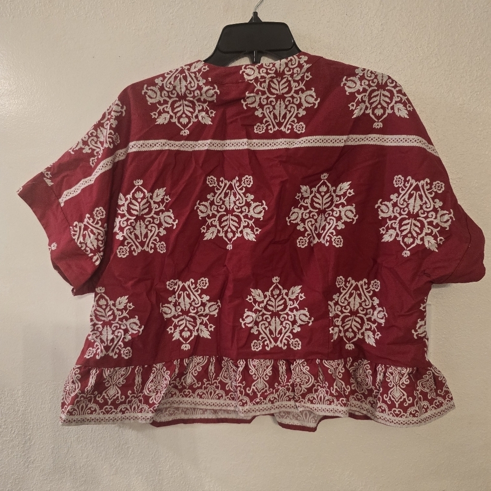 CeCe Rio Red Cropped Top Size Extra Large - Picture 7 of 7